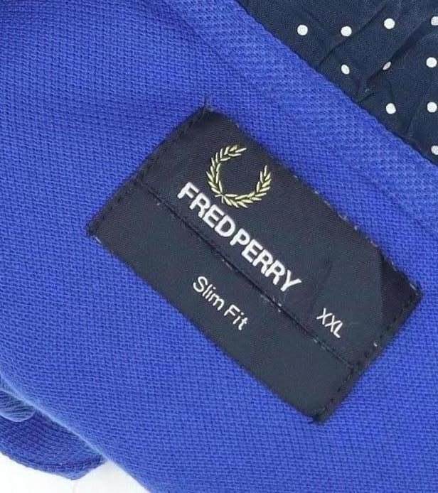 Fred Perry Men's Blue 2XL Slim Fit Cotton Polo Shirt