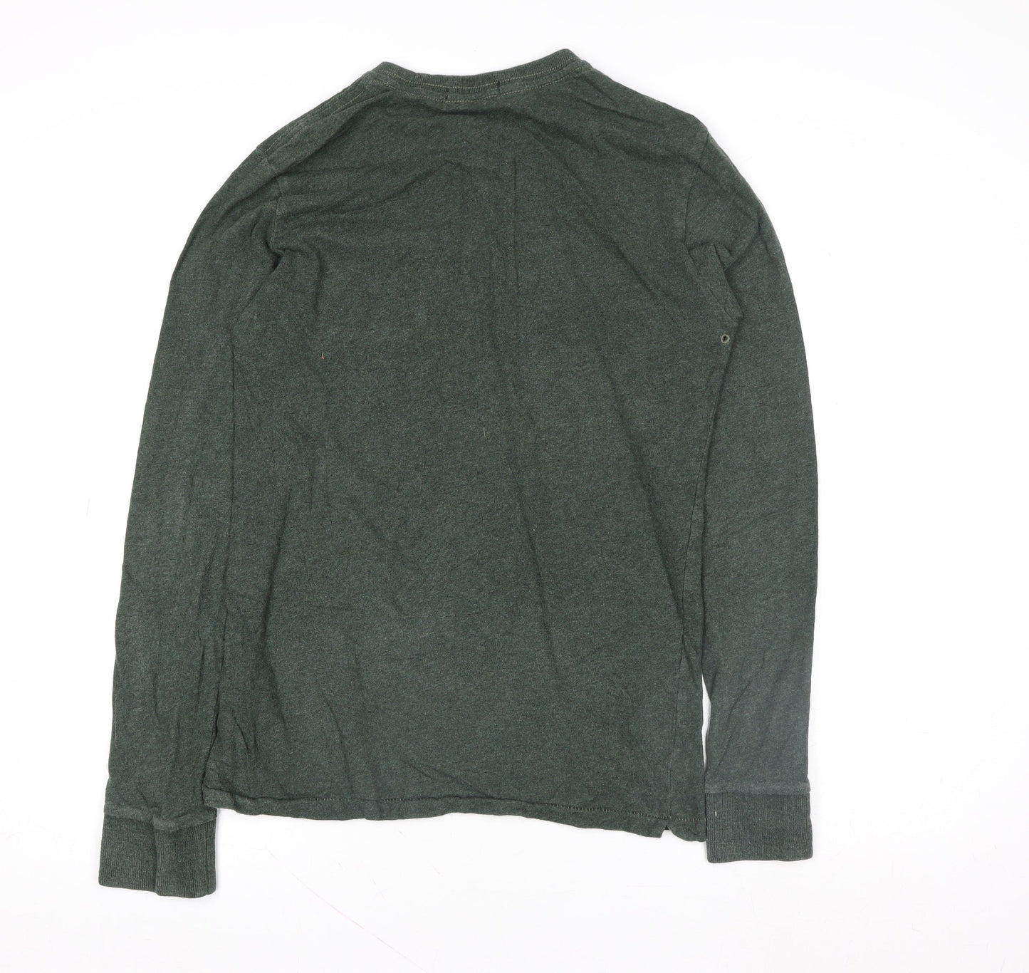 Superdry Men’s Green Small Long Sleeve Cotton Casual Top