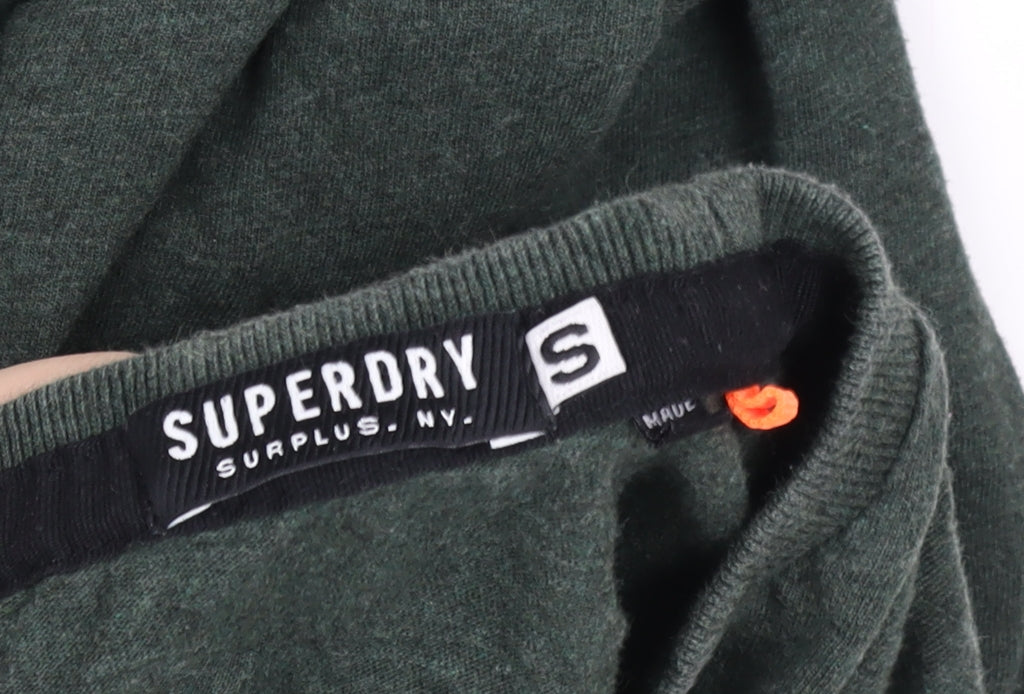 Superdry Men’s Green Small Long Sleeve Cotton Casual Top