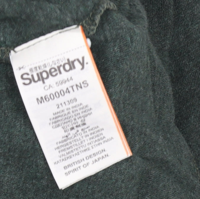 Superdry Men’s Green Small Long Sleeve Cotton Casual Top