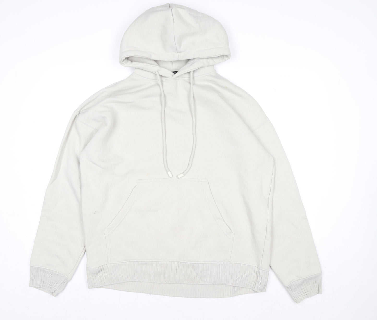 Zara Women Beige Pullover Hoodie Size S Cotton Blend Casual