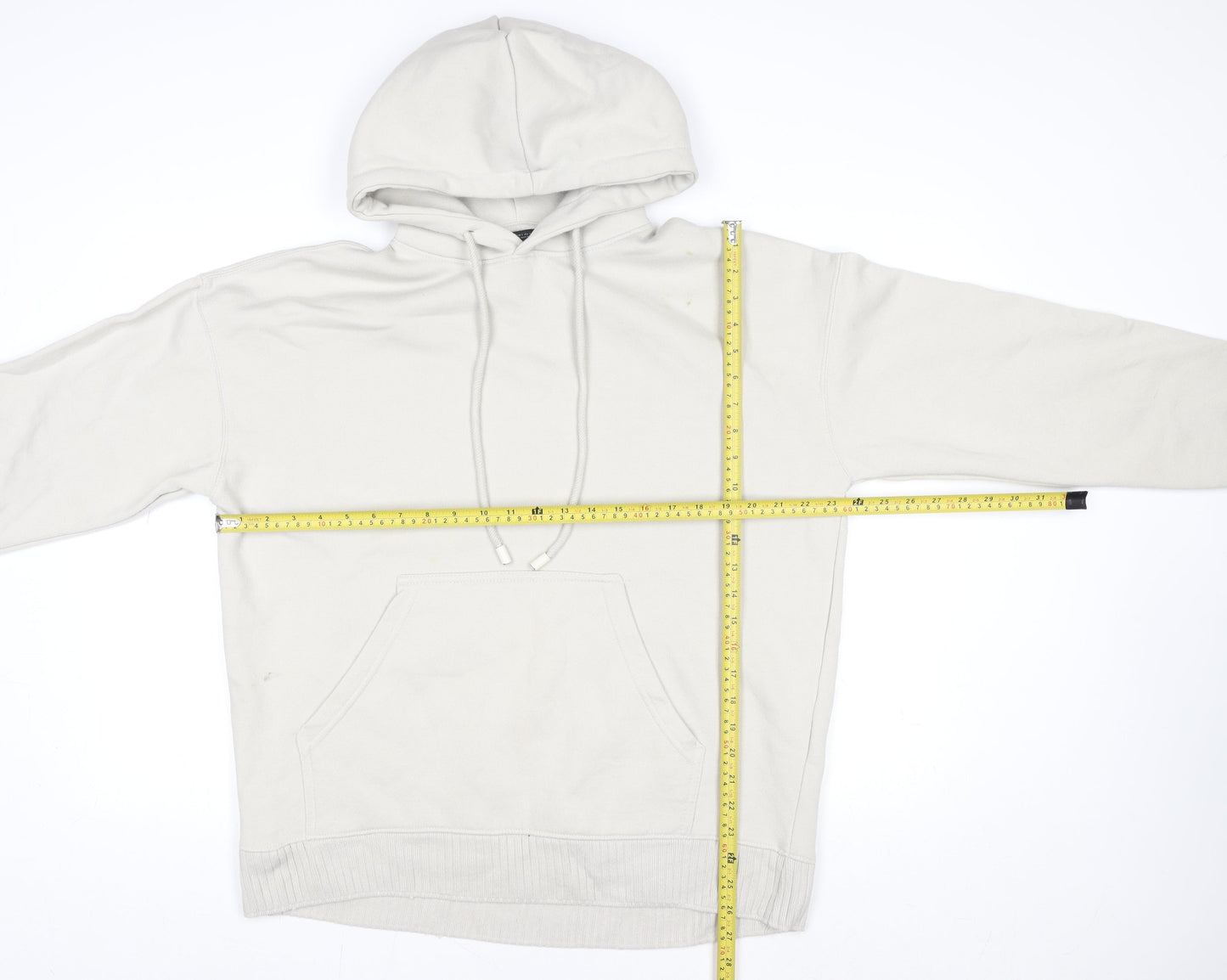 Zara Women Beige Pullover Hoodie Size S Cotton Blend Casual