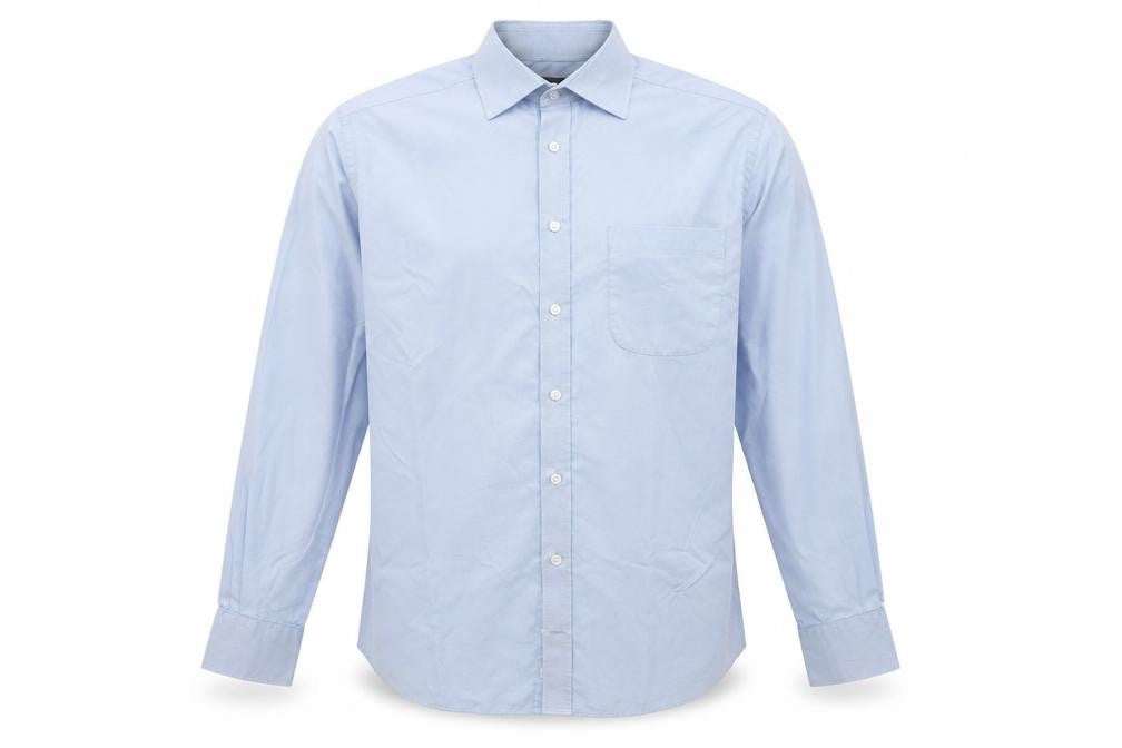 Marks and Spencer Men's Blue Long Sleeve Button-Up Shirt 15in Collar