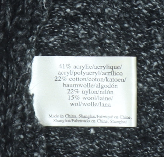 Laura Ashley Women's Grey Ruffle Open Knit Cardigan UK 10
