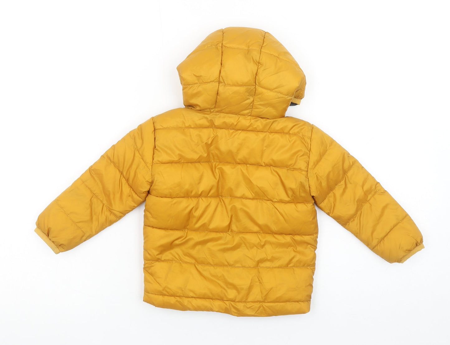 Primark Unisex Baby Yellow Puffer Jacket 12-18 Months Hooded Lightweight Coat