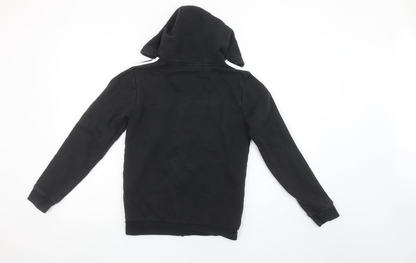 Adidas Boys Black Full Zip Hoodie 12 Years Cotton Blend