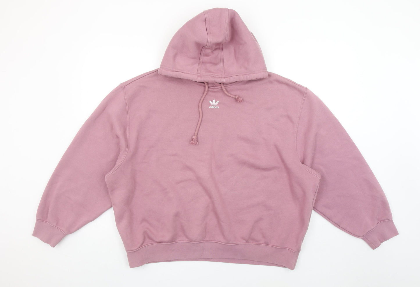 Adidas Women’s Pink Pullover Hoodie Size M 12-14 Cotton Blend Casual