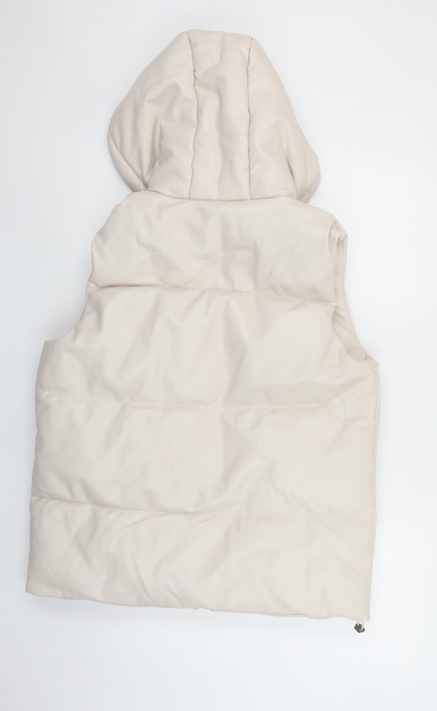 Venessa Rucci Womens Ivory Hooded Puffer Waistcoat XL