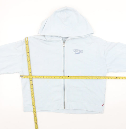 Levi's Women Light Blue Full Zip Hoodie Small 100% Cotton