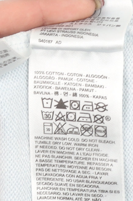 Levi's Women Light Blue Full Zip Hoodie Small 100% Cotton