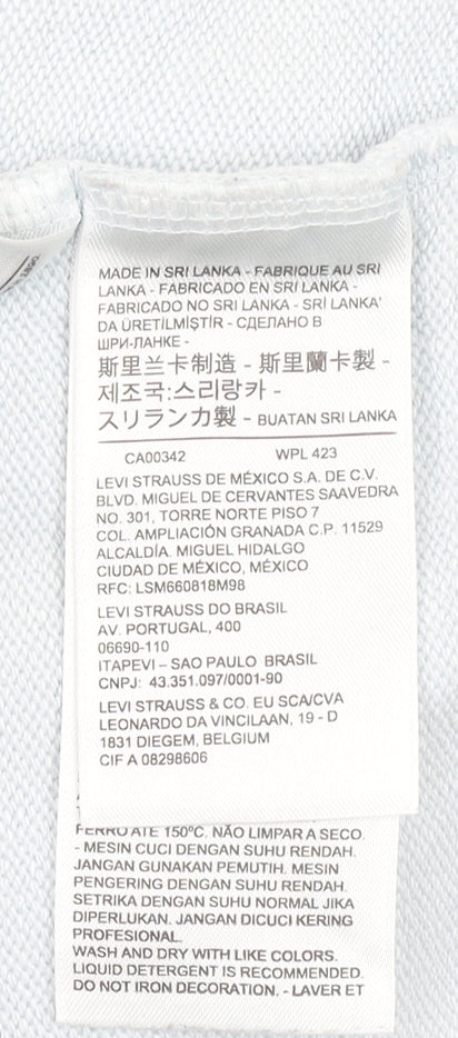 Levi's Women Light Blue Full Zip Hoodie Small 100% Cotton