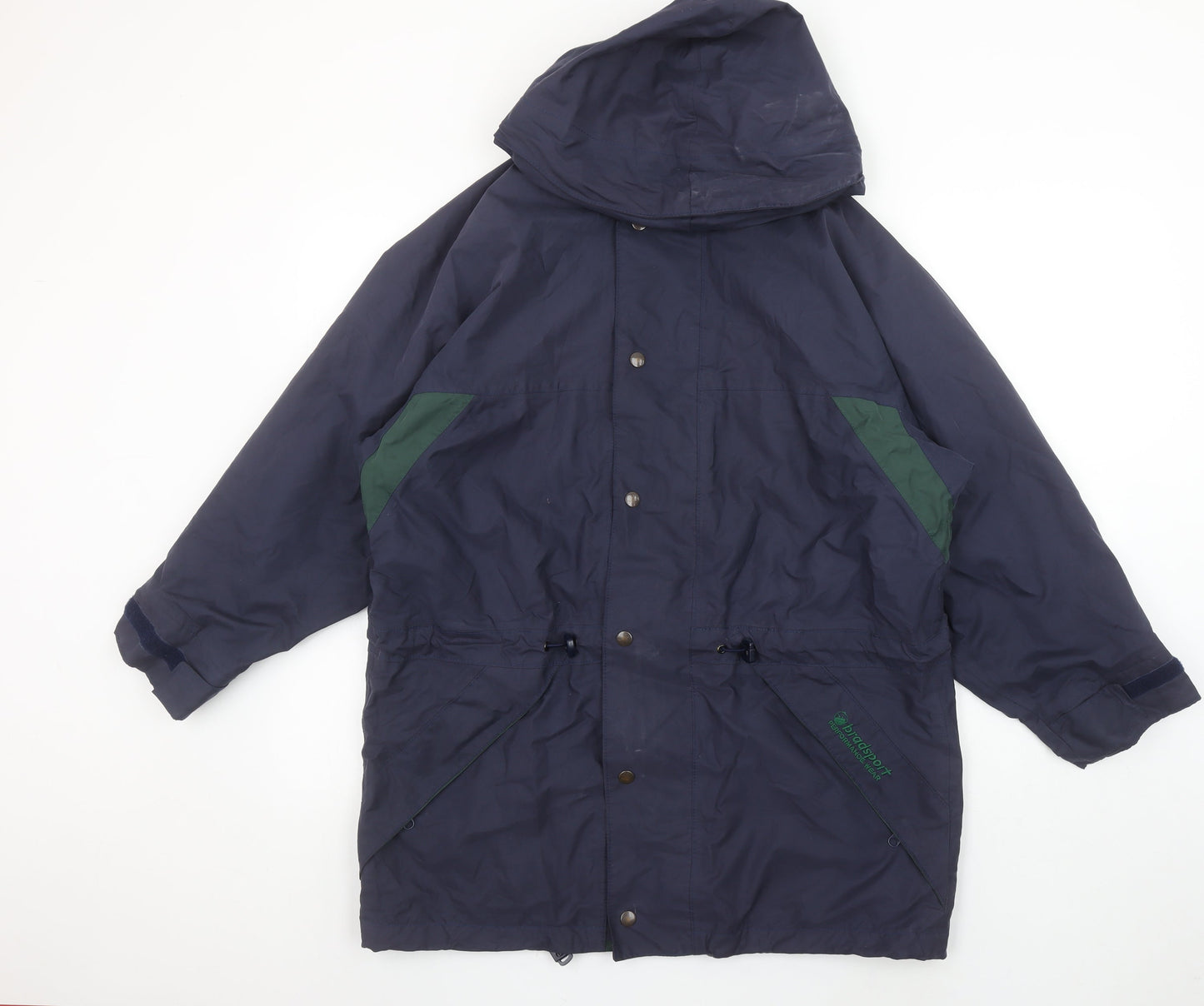 Bradsport Men's Blue Hooded Parka Jacket Size S Outdoor Water Resistant