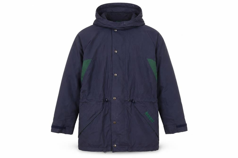 Bradsport Men's Blue Hooded Parka Jacket Size S Outdoor Water Resistant