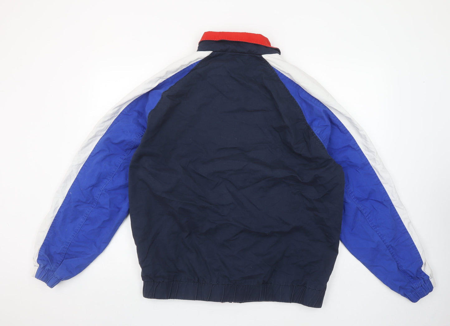 Tommy Jeans Mens Blue Red Colourblock L Bomber Jacket Retro 90s Style
