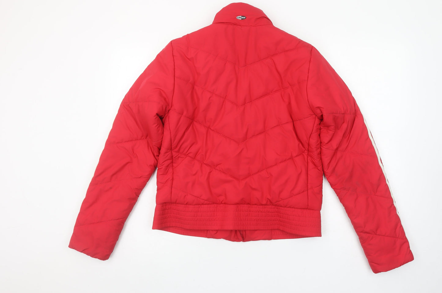 Adidas Women's Red Puffer Jacket Size 12 Quilted Zip Winter Coat