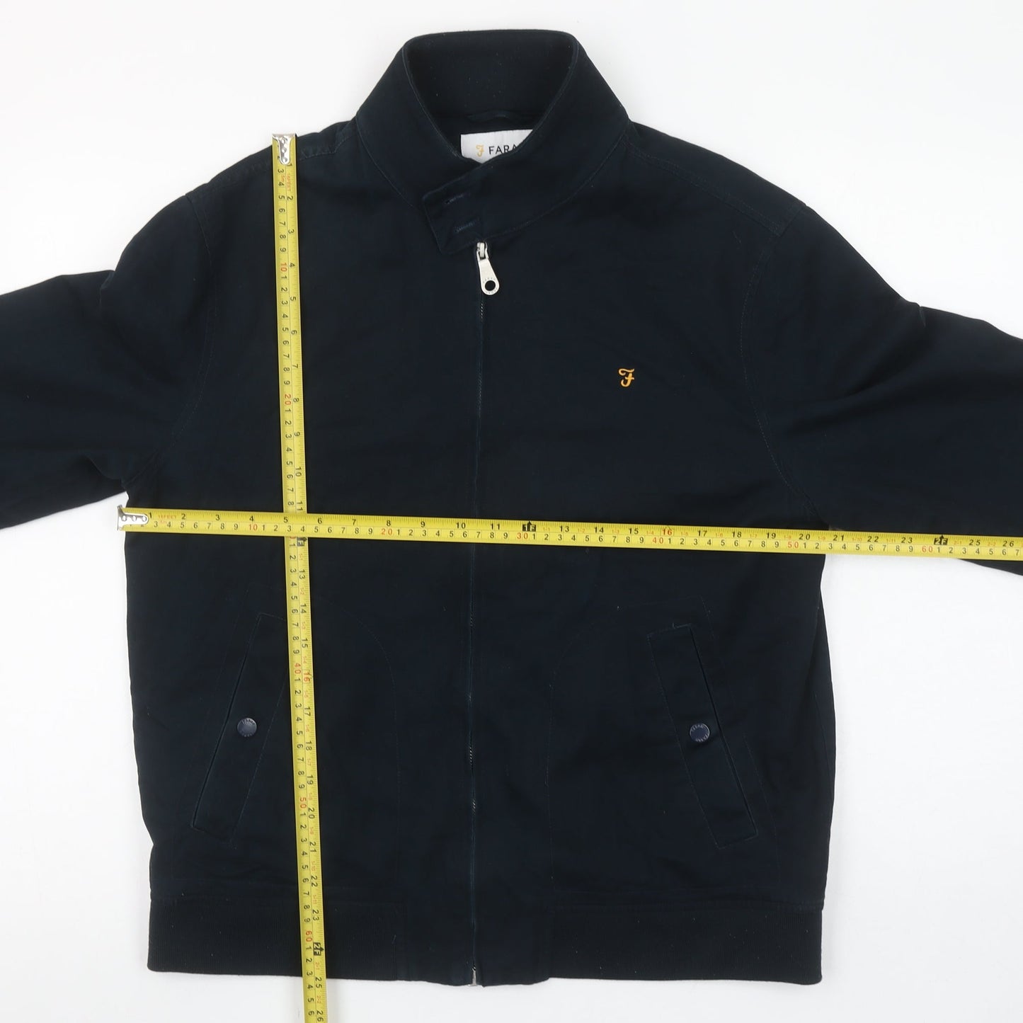 Farah Men's Black Organic Cotton Bomber Jacket L