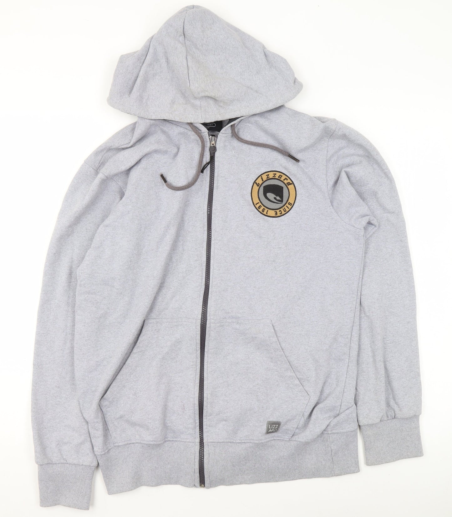 Lizzard Men's Grey Small Full Zip Hooded Activewear Jacket