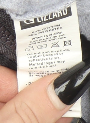 Lizzard Men's Grey Small Full Zip Hooded Activewear Jacket