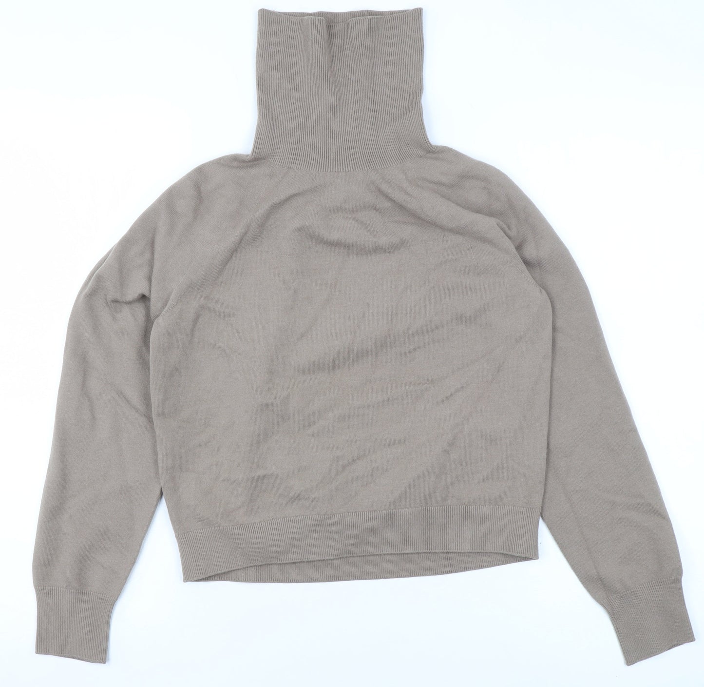 UNIQLO Womens Beige Roll Neck Knit Jumper XS