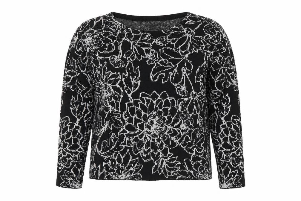 Cynthia Rowley Women’s Black Floral Knit Jumper XL