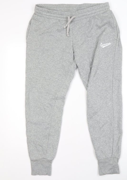 Converse Boys Grey Jogger Trousers Size L Cotton Blend Fleece Sweatpants