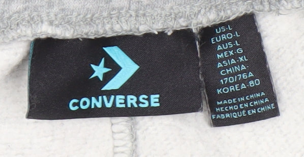 Converse Boys Grey Jogger Trousers Size L Cotton Blend Fleece Sweatpants