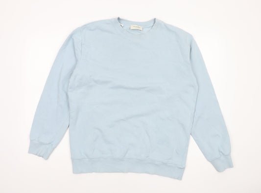 Selected Homme Unisex Light Blue Cotton Crew Neck Sweatshirt M
