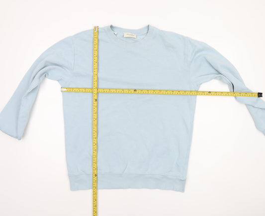 Selected Homme Unisex Light Blue Cotton Crew Neck Sweatshirt M