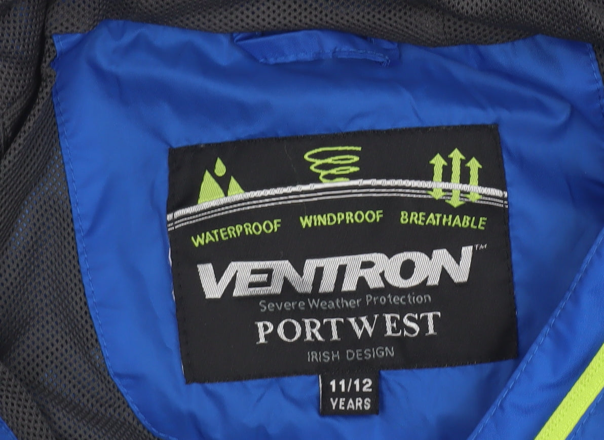 Portwest Boys Blue Waterproof Windbreaker Jacket 11-12 Years