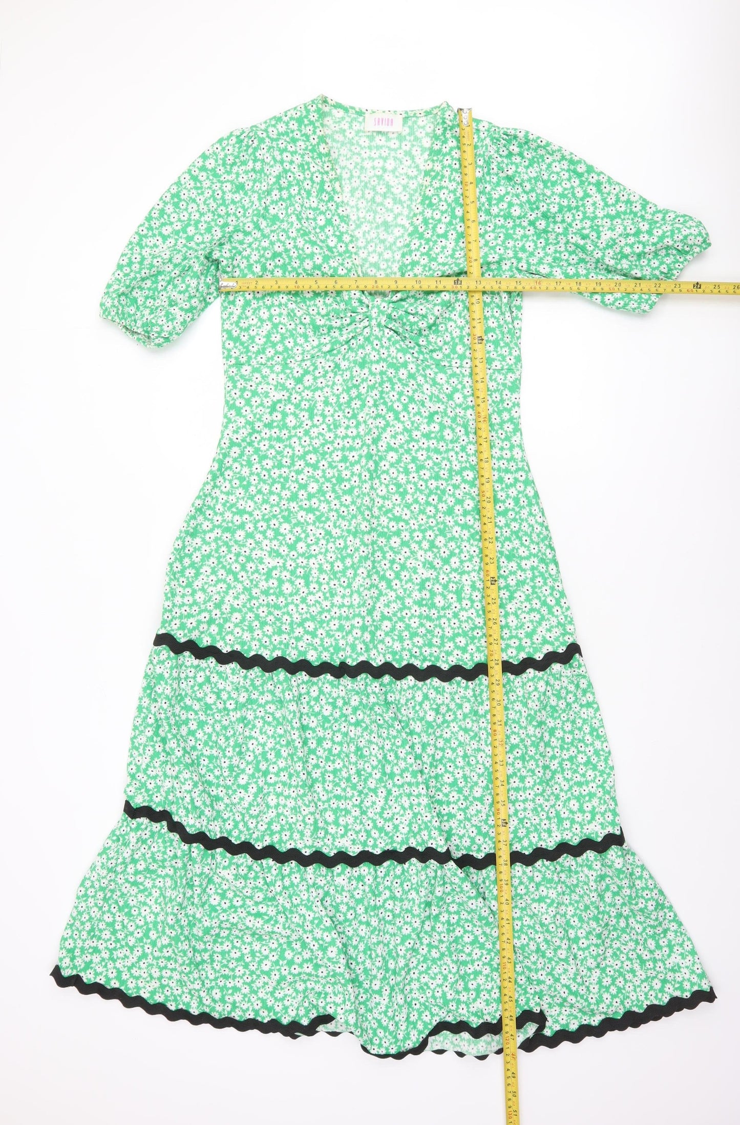 Savida Women’s Green Floral Midi Fit & Flare Dress Size 12