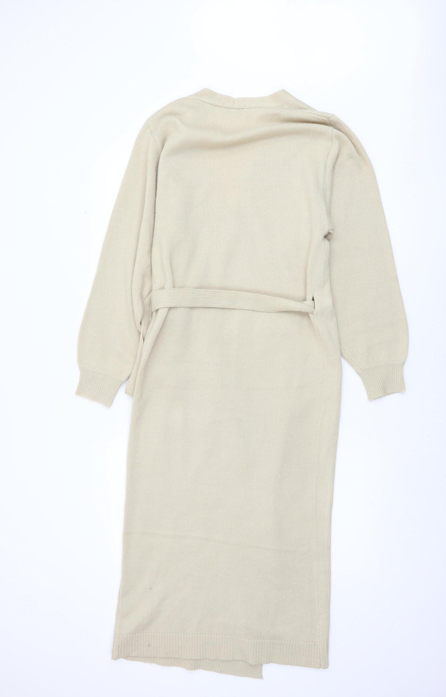 Pretty Lavish Women’s Beige Knit Midi Wrap Dress Size S