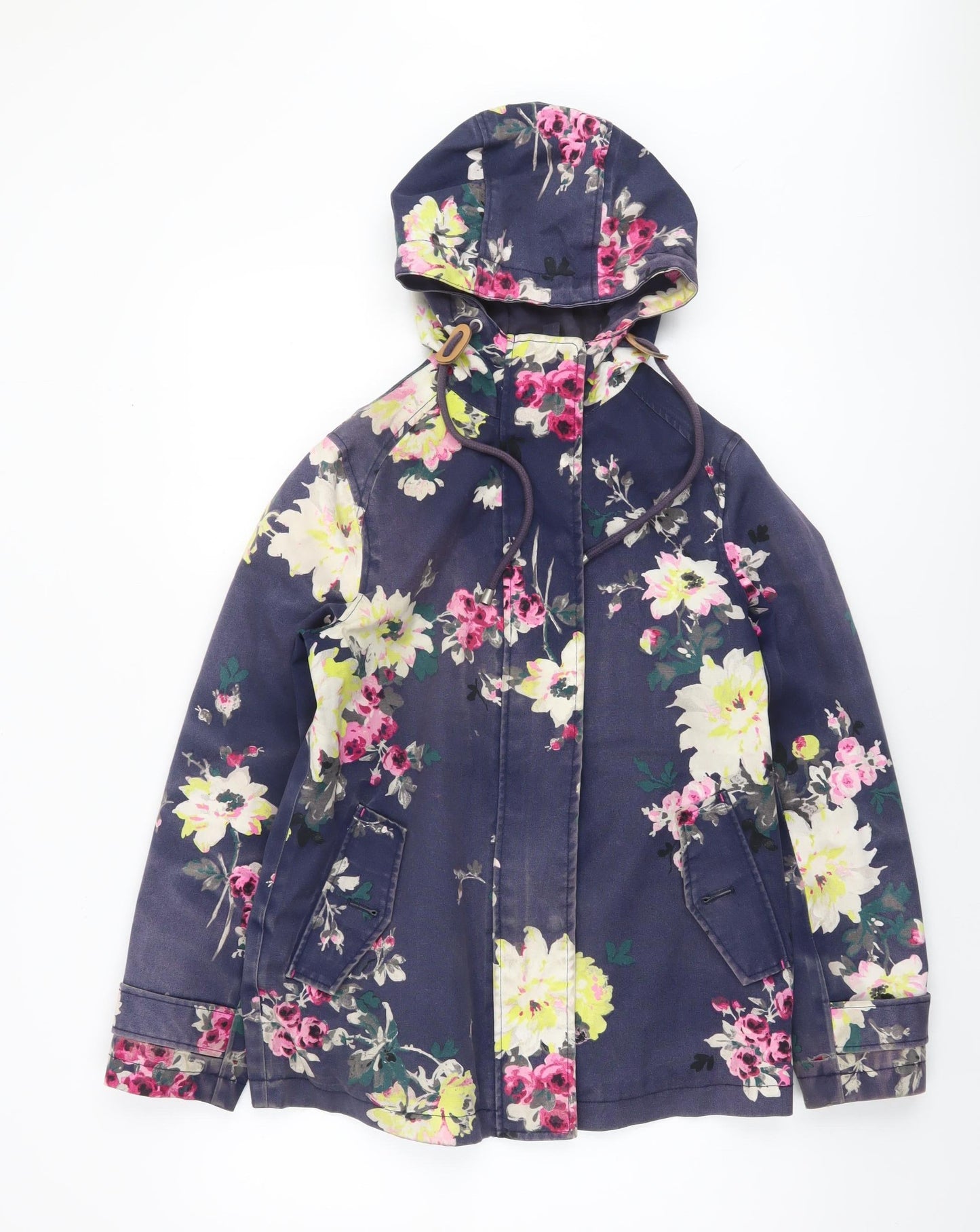 Womens UK Size 8 Regular Joules Blue Cotton Jacket