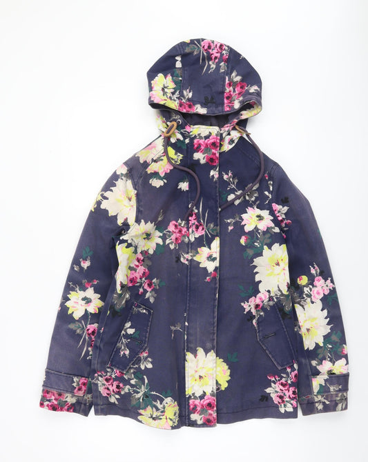 Womens UK Size 8 Regular Joules Blue Cotton Jacket