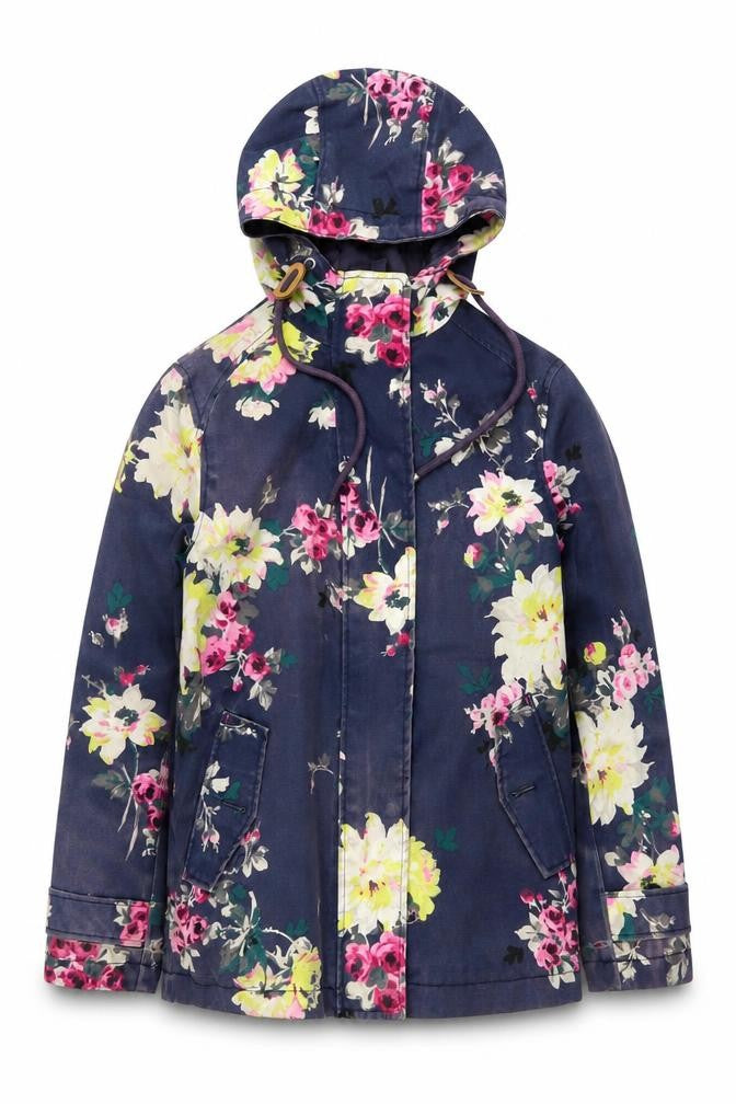 Womens UK Size 8 Regular Joules Blue Cotton Jacket