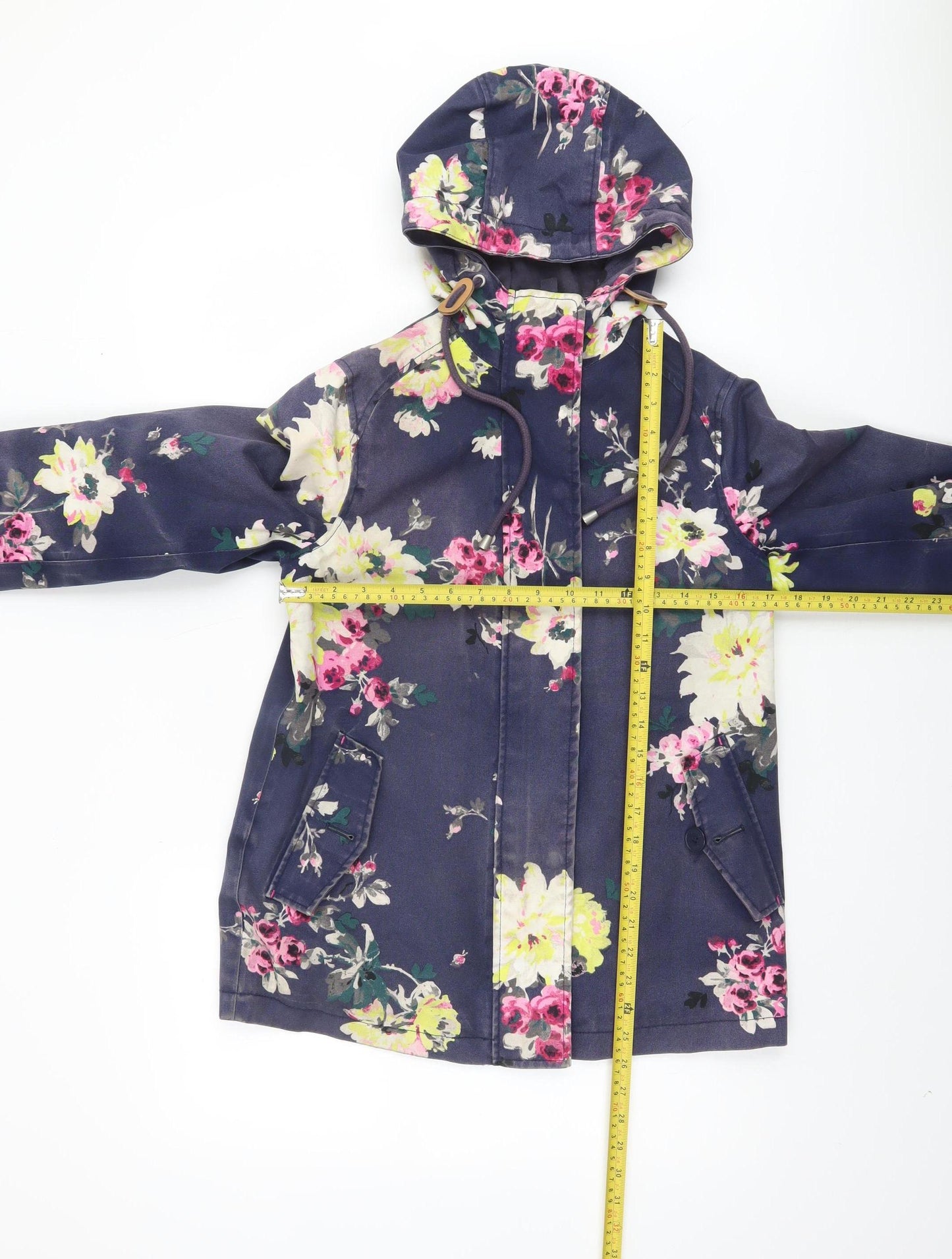 Womens UK Size 8 Regular Joules Blue Cotton Jacket