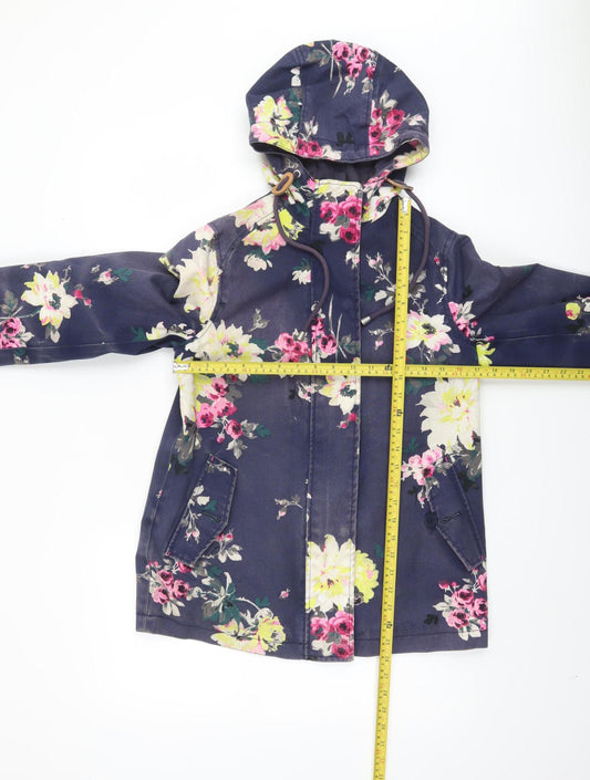 Womens UK Size 8 Regular Joules Blue Cotton Jacket