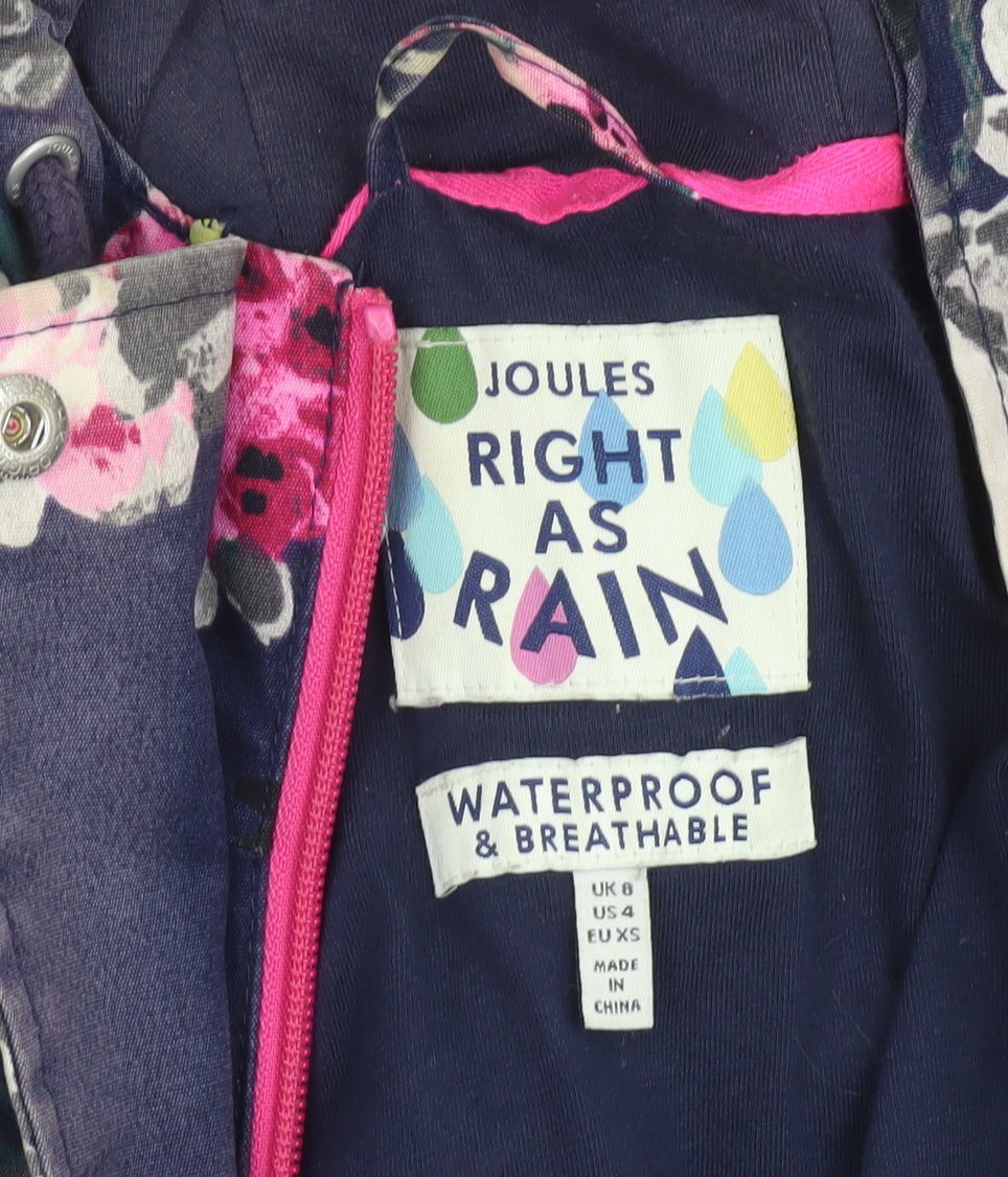Womens UK Size 8 Regular Joules Blue Cotton Jacket