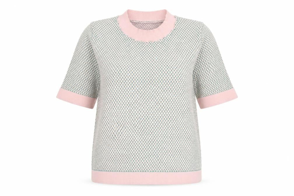 ESPRIT Women's Pink XS Mock Neck Short Sleeve Knit Top
