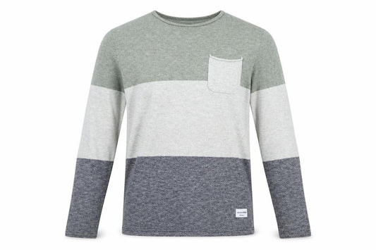 Jack & Jones Men's Multicoloured Striped Cotton Crew Neck Jumper Size M