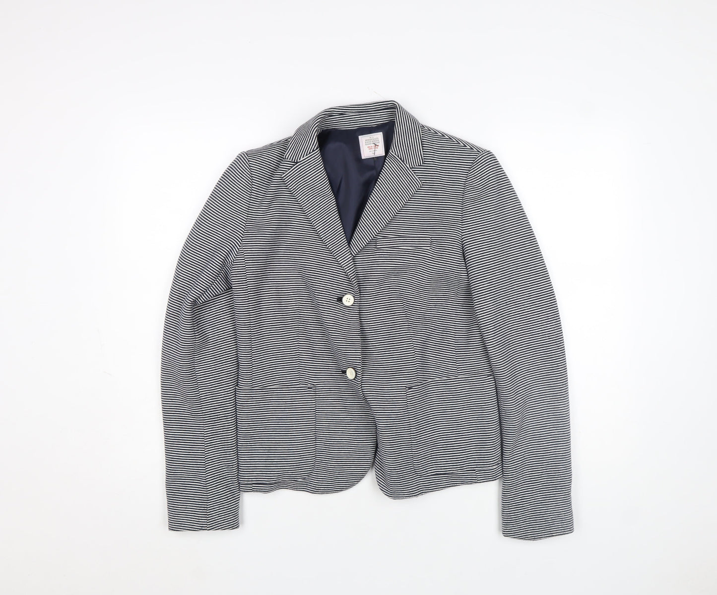 Gap Women’s Navy Striped Modern Blazer UK 10 Cotton Blend Jacket