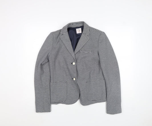 Gap Women’s Navy Striped Modern Blazer UK 10 Cotton Blend Jacket