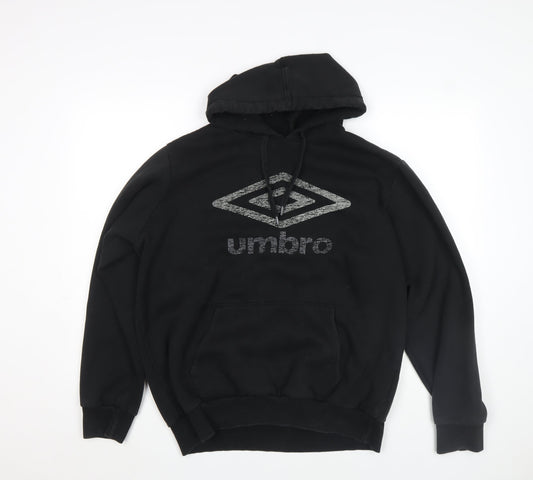 Mens UK XL Regular Umbro Black Pullover Hoodie