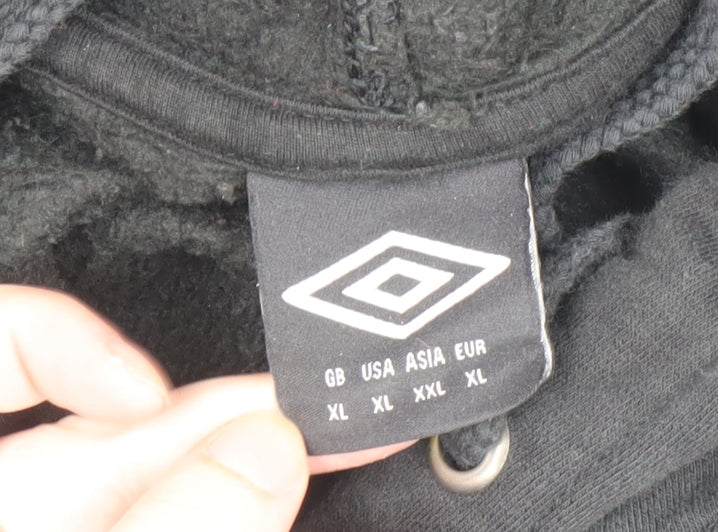 Mens UK XL Regular Umbro Black Pullover Hoodie