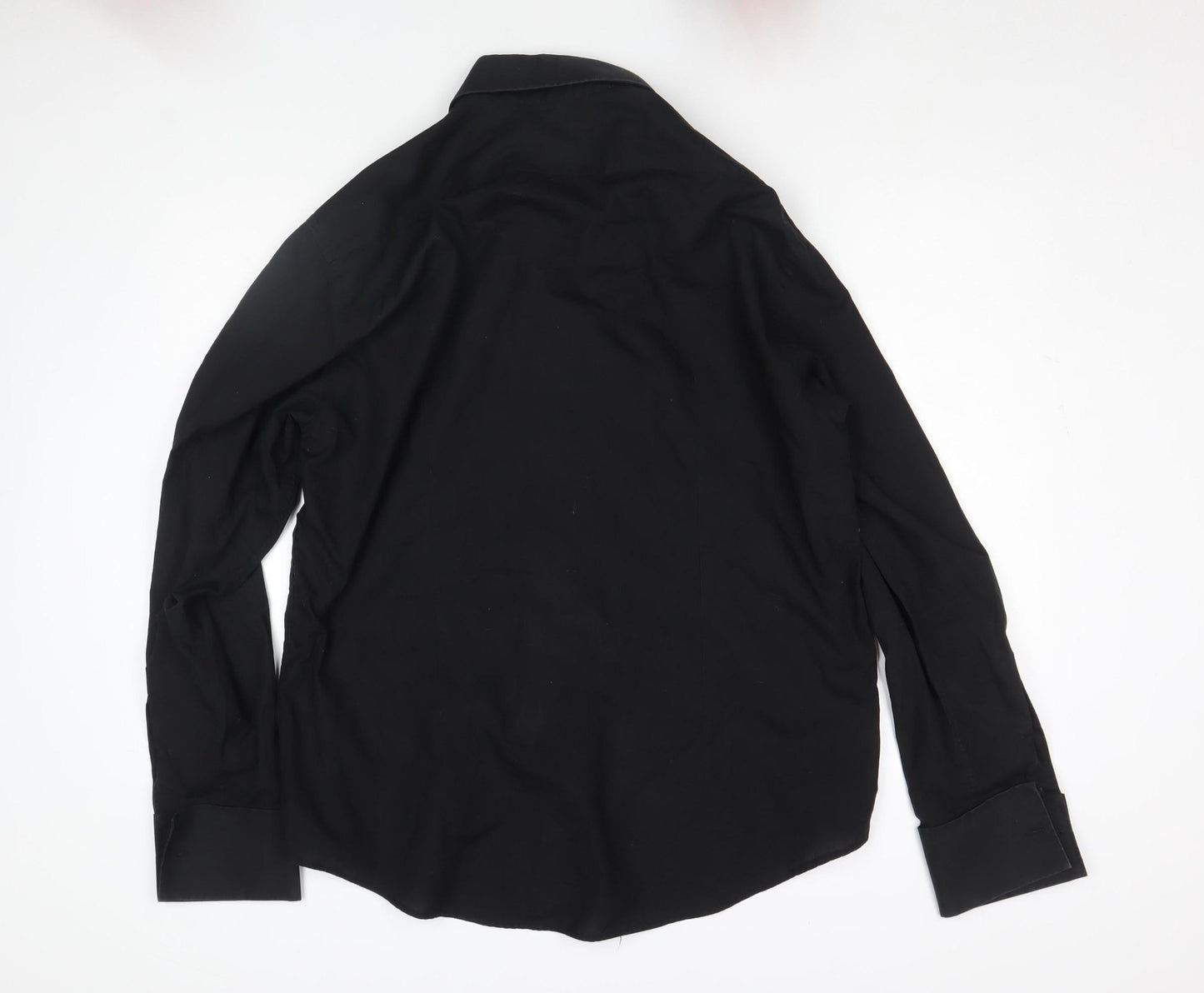 Guide London Men's Black Long Sleeve Formal Dress Shirt Size L