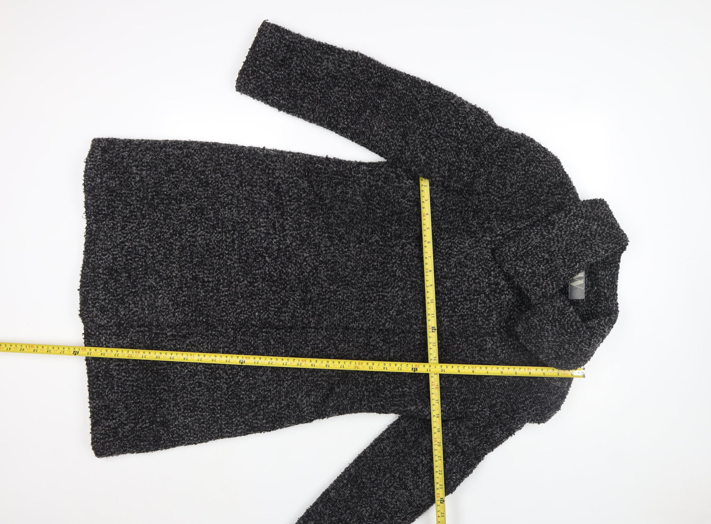 W Collection Women Grey Wool Blend Long Coatigan Size M