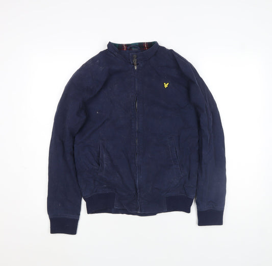 Lyle & Scott Boys Blue Bomber Jacket 14-15 Years Full Zip Cotton