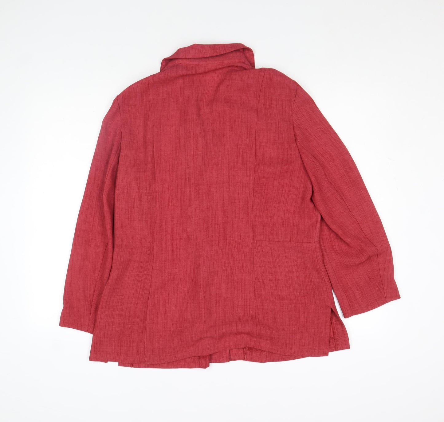 Classics Women's Red Collared Long Sleeve Blouse Size L