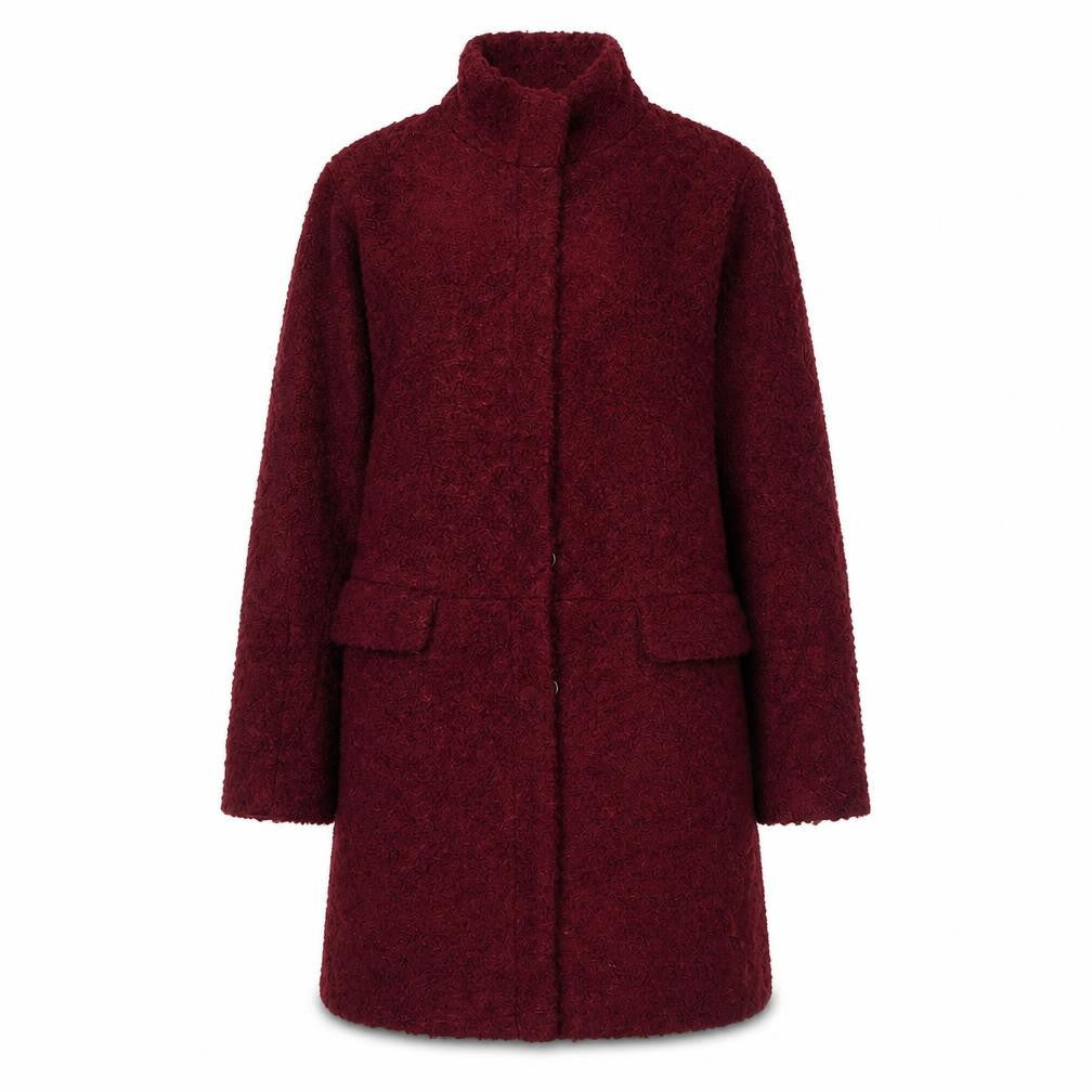 Monsoon Women Red Wool Blend Mid-Length Overcoat Size 8