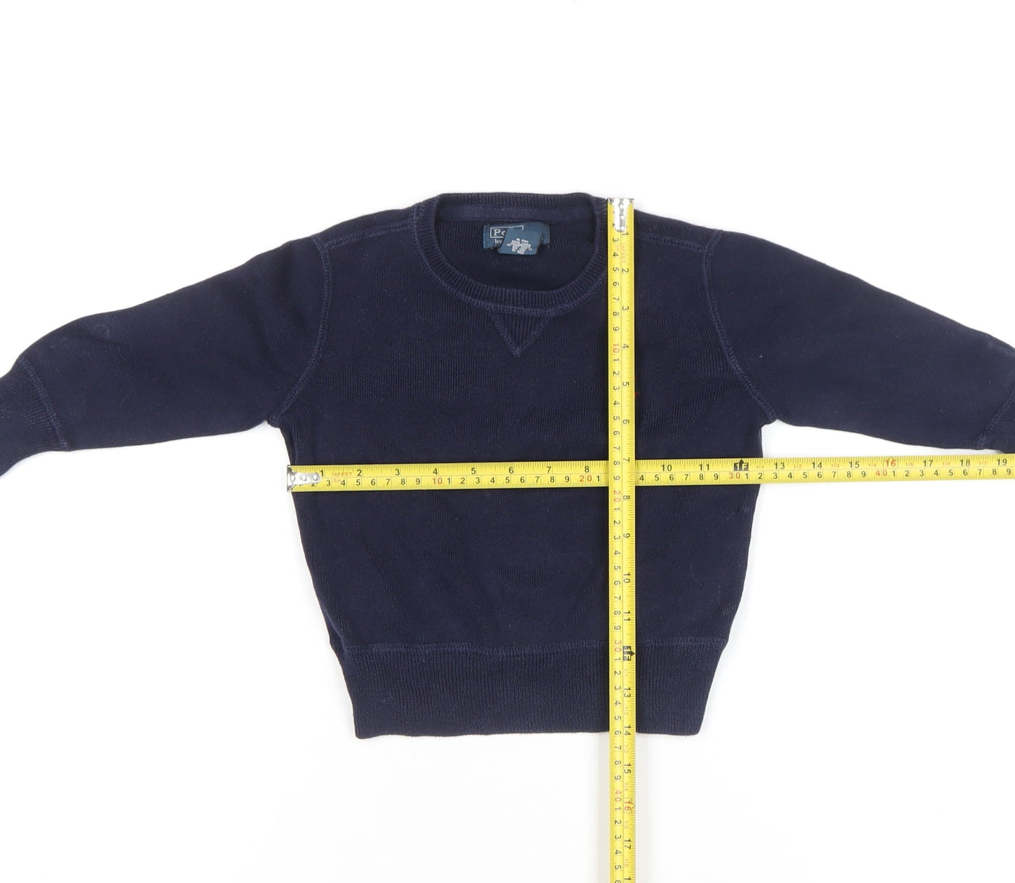 Ralph Lauren Boys Blue Cotton Knit Long Sleeve Crew Neck Jumper 24M