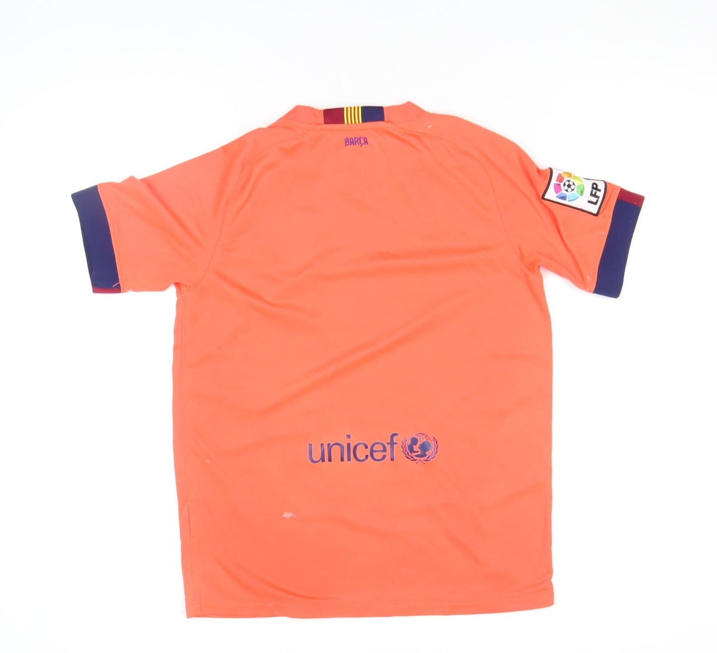 Nike Boys Orange Barcelona Dri-FIT Football Jersey T-Shirt 12-13 Years